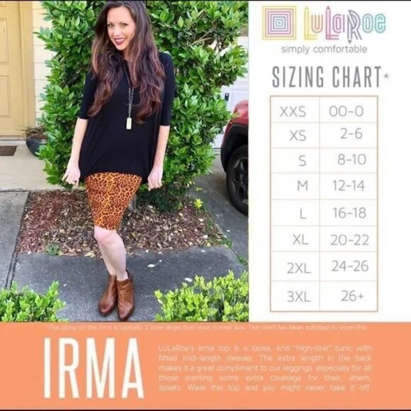 LULAROE WOMEN'S‎ IRMA HIGH LOW FLORAL TUNIC SIZE SMALL (8-10)- EUC - Picture 4 of 4